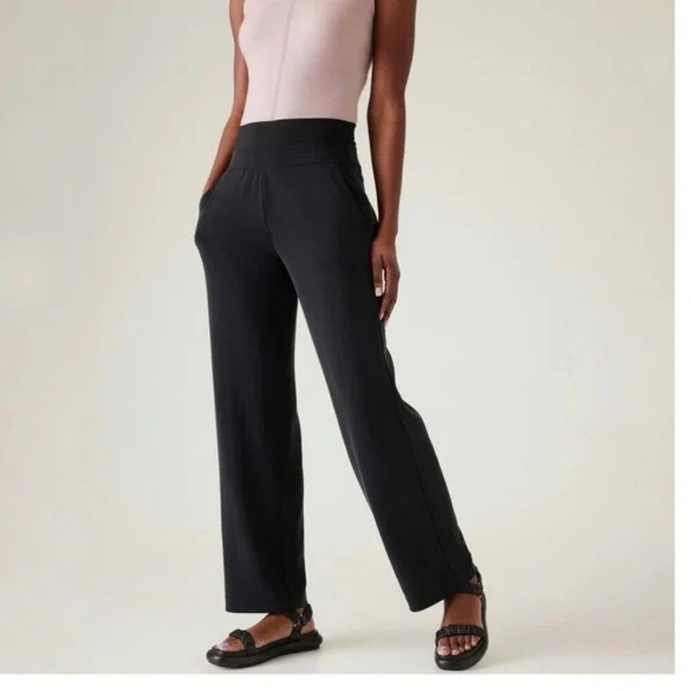 Athleta | Seasoft Wide Leg Pants Black Size XL